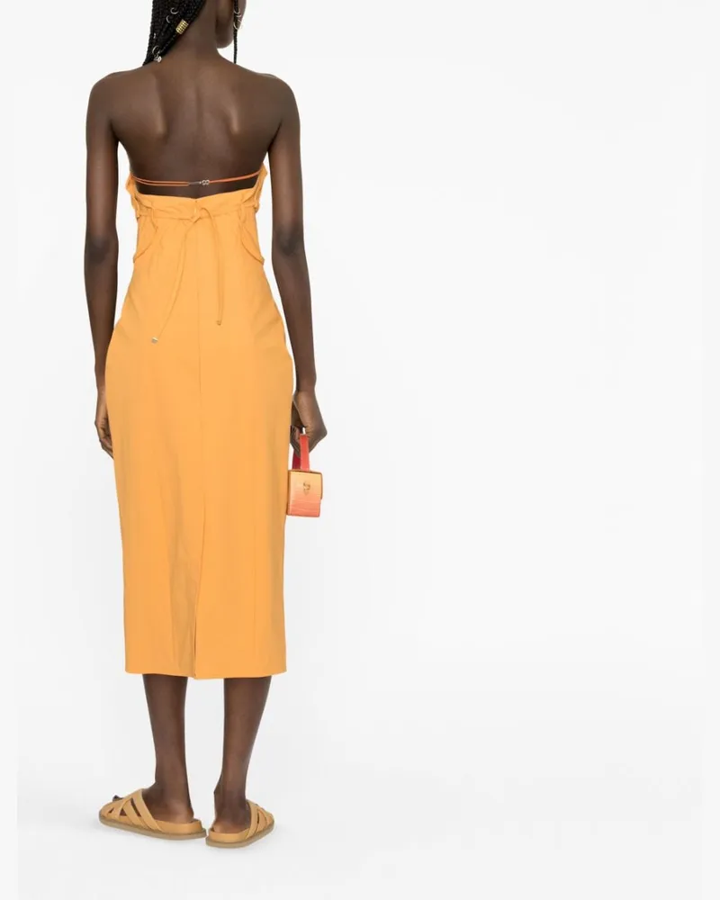 strapless open back dress La Maille Concha Top in Orange main image 0