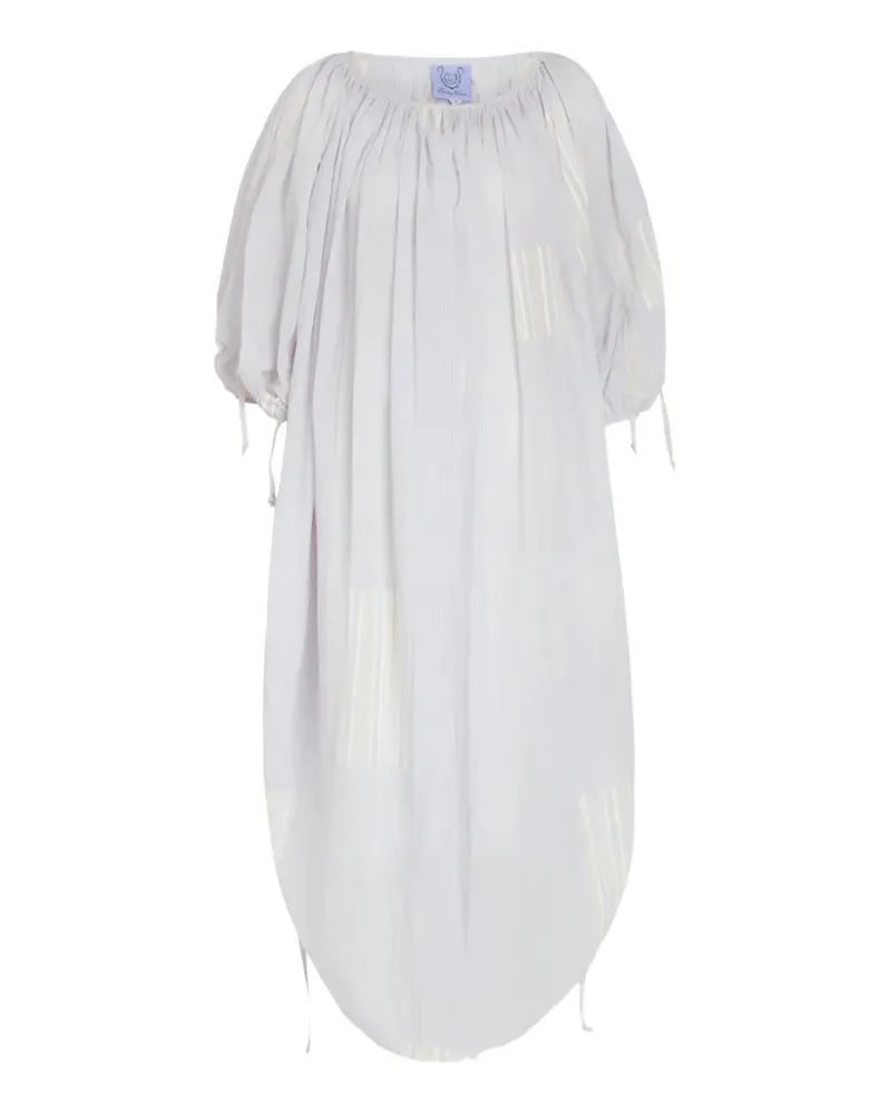 Thierry Colson Athenais striped patchwork dress - Grau Grau