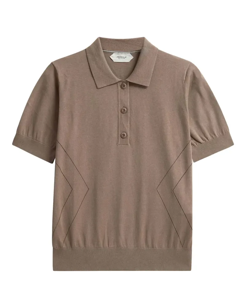 Pringle of Scotland Poloshirt aus Pointelle-Strick - Braun Braun