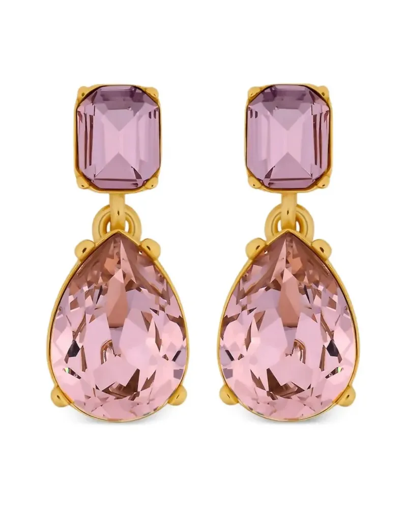 Oscar de la Renta Eckige Ohrringe mit Tropfen - Rosa Rosa