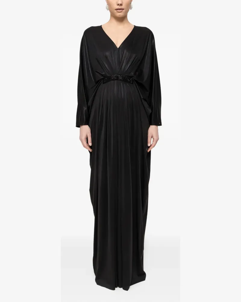 NISSA Gerafftes Maxikleid - Schwarz Schwarz