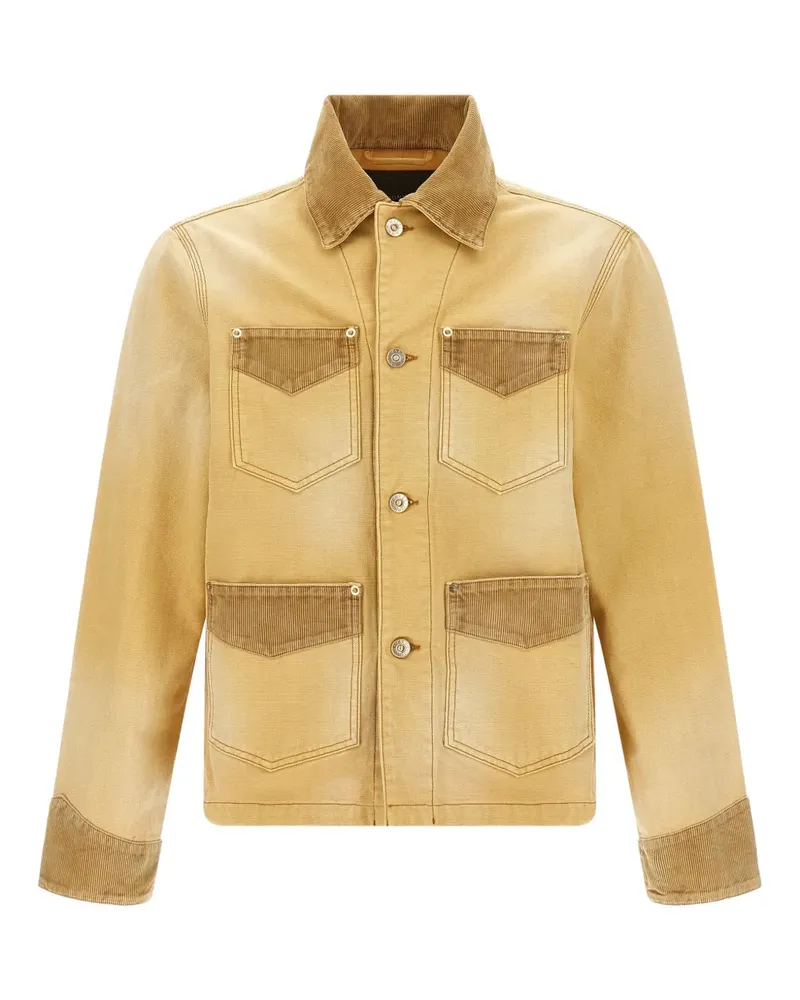 Wales Bonner Sierra Canvas-Jacke mit Cordeinsatz - Gelb Gelb