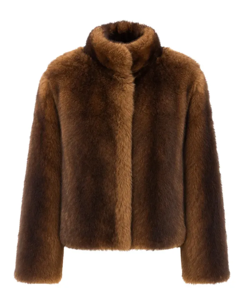 Yves Salomon Jacke aus Shearling mit Stehkragen - Braun Braun