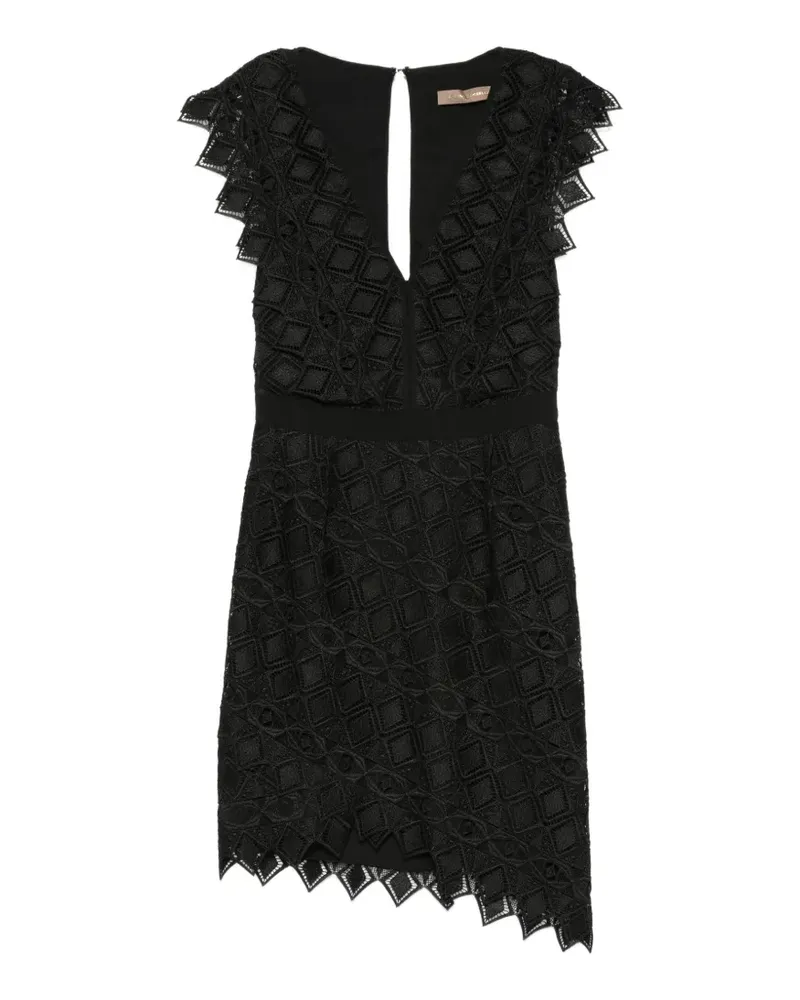 Simona Corsellini guipure-lace ruffled mini dress - Schwarz Schwarz