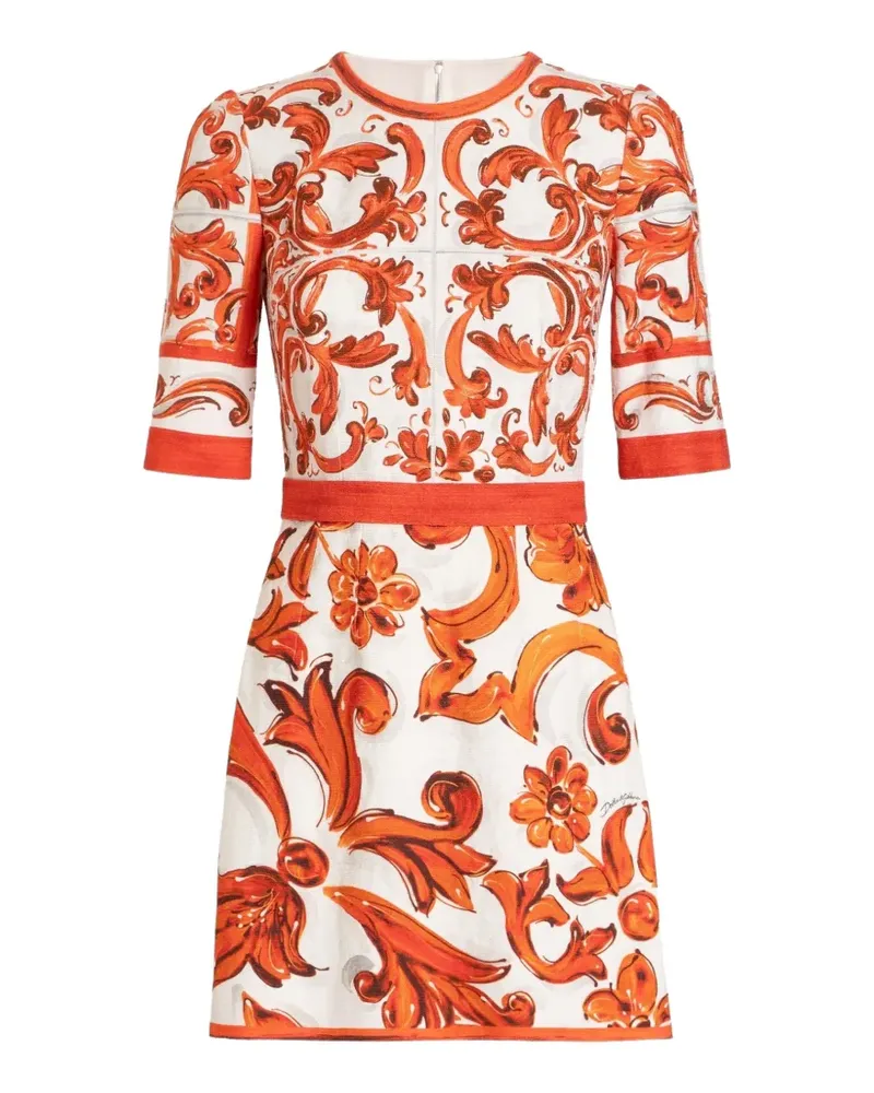 Dolce & Gabbana Kleid mit Majolica-Print - Weiß Weiß