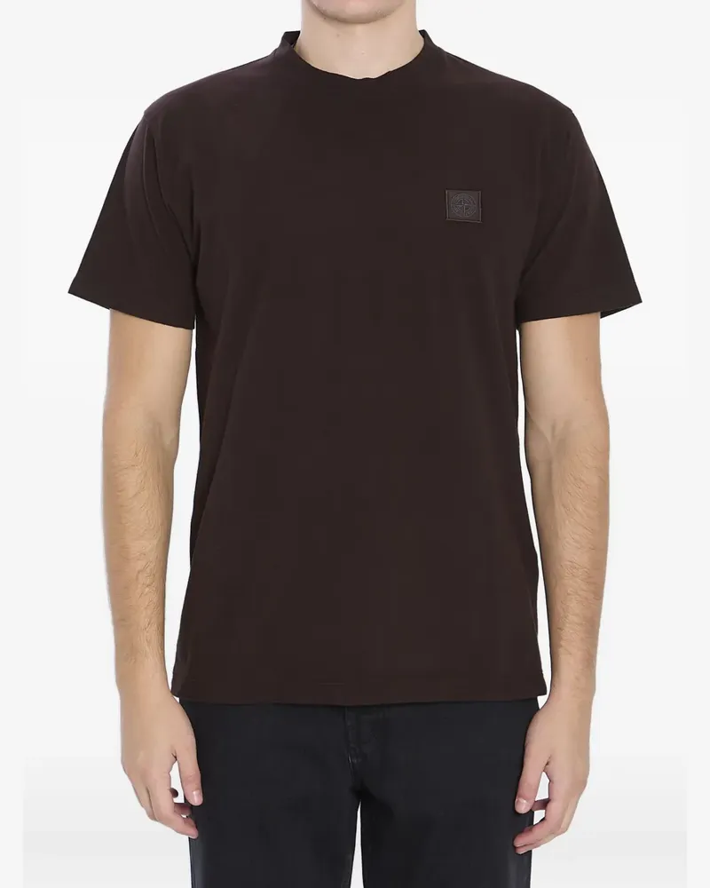 Stone Island logo-patch T-shirt - Braun Braun