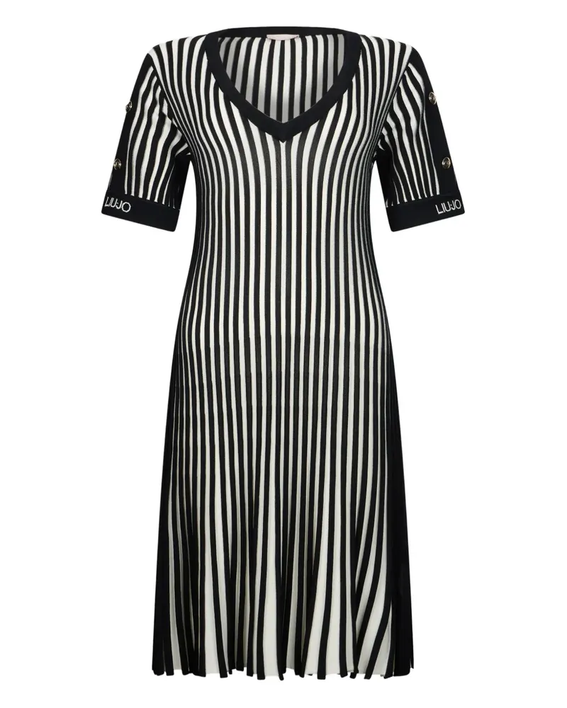 Liu Jo ribbed-knit striped dress - Schwarz Schwarz