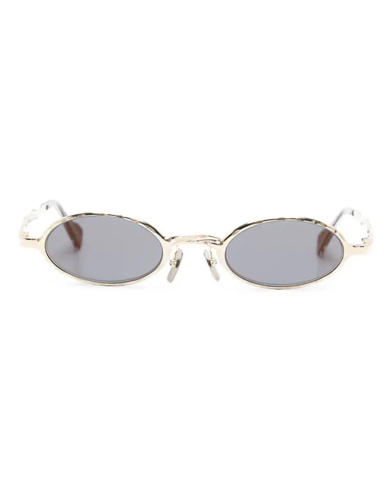 KUBORAUM Ovale Sonnenbrille mit gehämmertem Effekt - Gold Gold