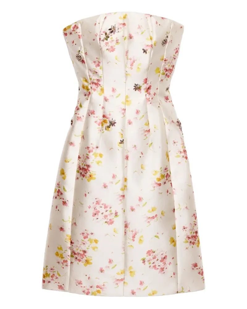 Prada floral-print embellished dress - Weiß Weiß