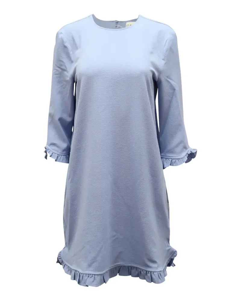 Ganni Minikleid mit Rüschen - Blau Blau