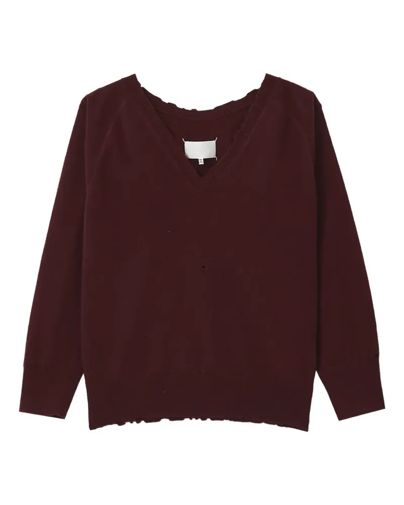 Maison Margiela Pullover in Distressed-Optik - Rot Rot