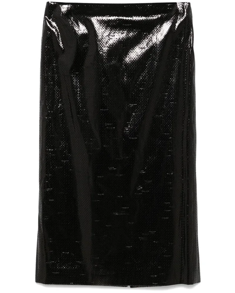 Alexander McQueen Bleistiftrock aus Tarpaulin - Schwarz Schwarz