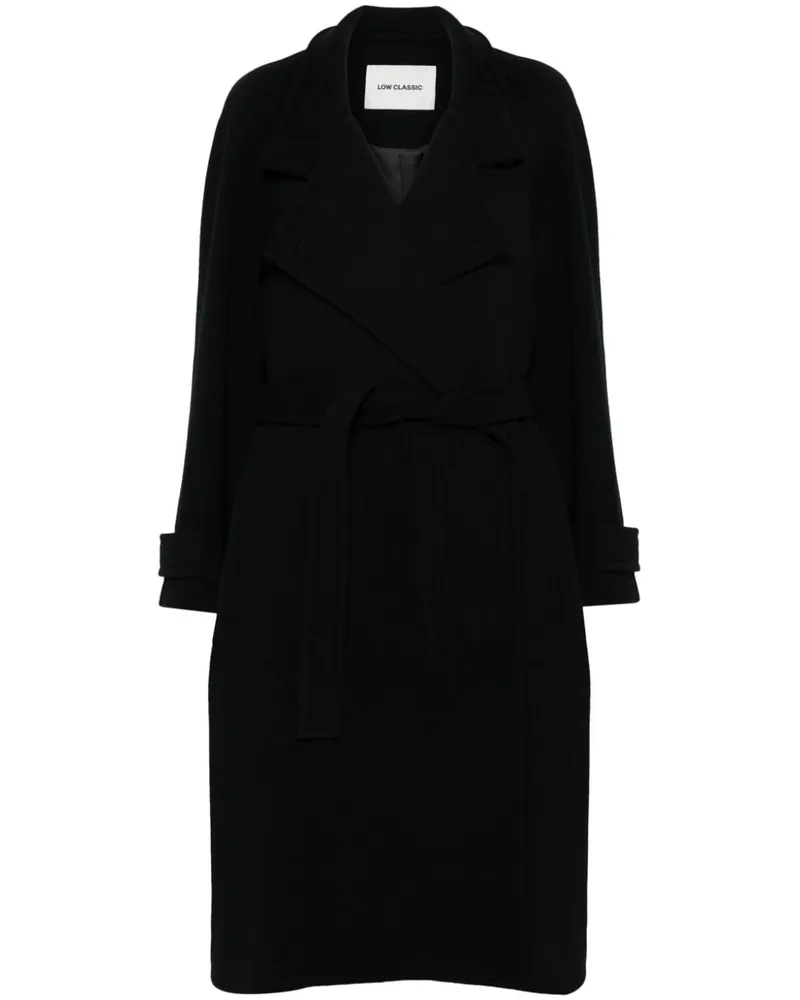 LOW CLASSIC Mantel im Wickelstil - Schwarz Schwarz