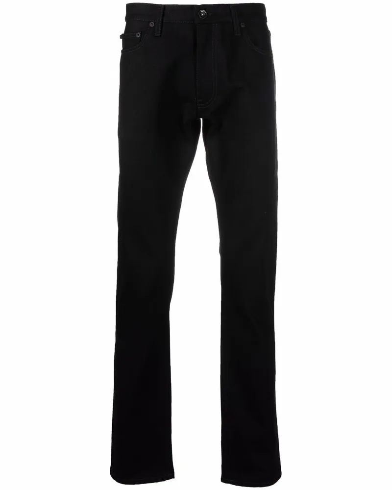 OFF-WHITE Slim-Fit-Jeans mit diagonalen Streifen - Schwarz Schwarz