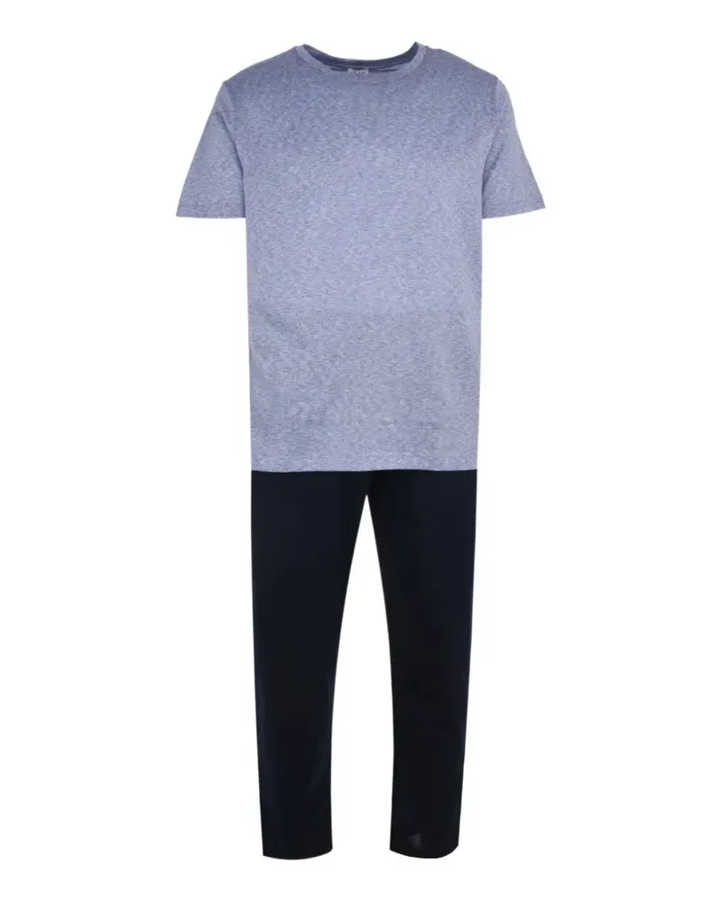 Zimmerli Kurzärmeliger Pyjama - Blau Blau