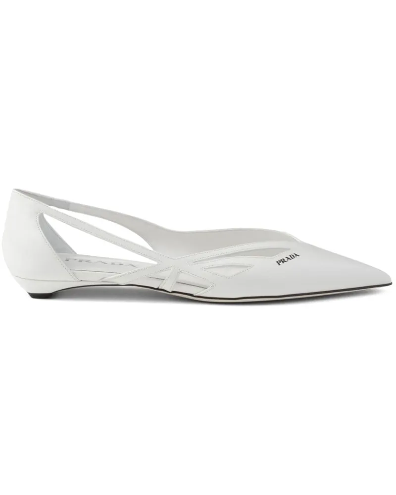 Prada Ballerinas mit Cut-Out - Weiß Weiß