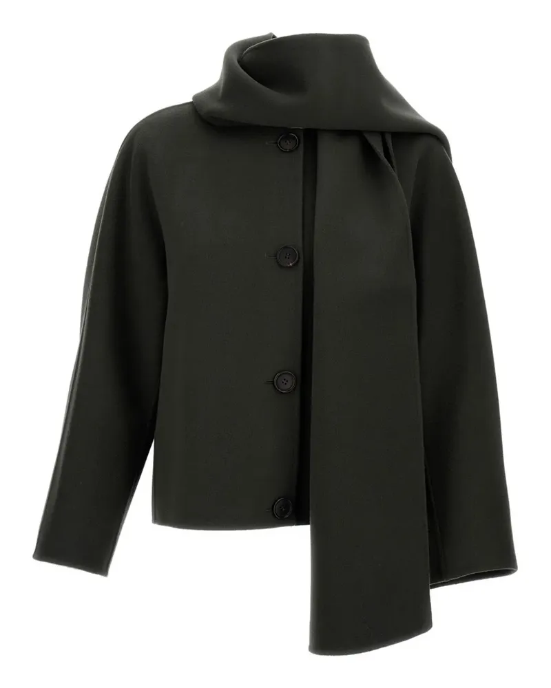 Max Mara Schal-Jacke mit Knopfverschluss - Grün Grün