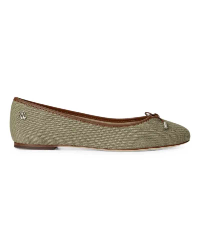 Ralph Lauren Jayna bow-detail ballet flats - Grün Grün