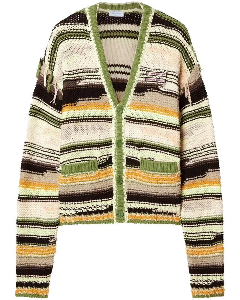 OFF-WHITE Gestreifter Cardigan - Nude Nude