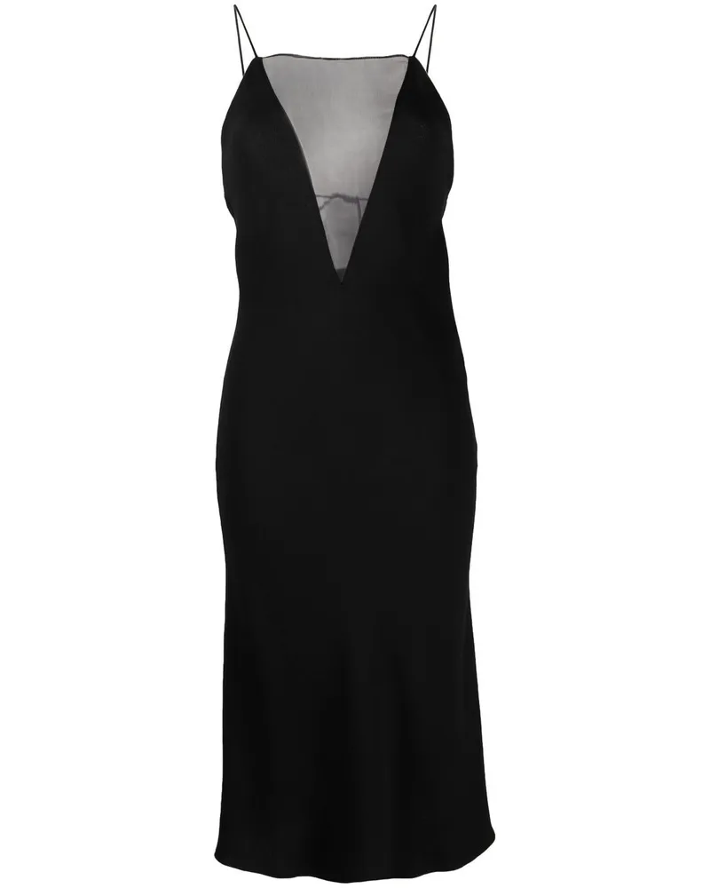 Stella McCartney Klassisches Seidenkleid - Schwarz Schwarz