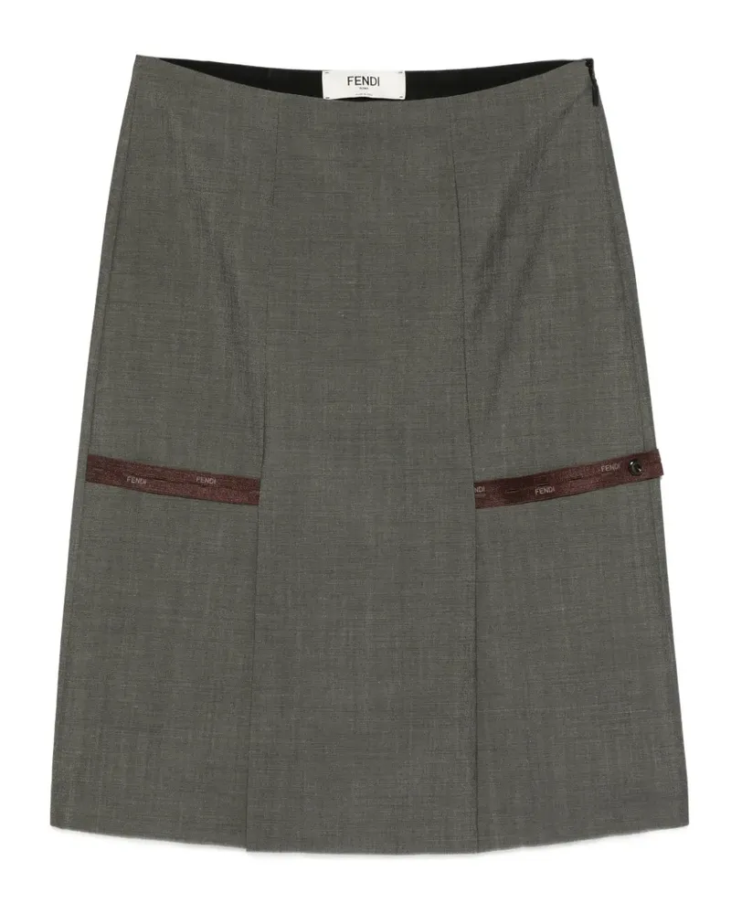 Fendi Midirock mit geradem Schnitt - Grau Grau