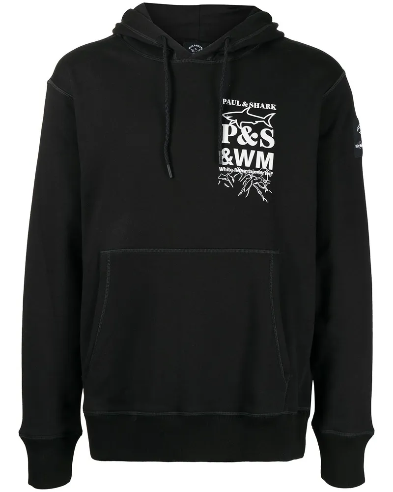 White Mountaineering Hoodie mit Logo-Print Schwarz