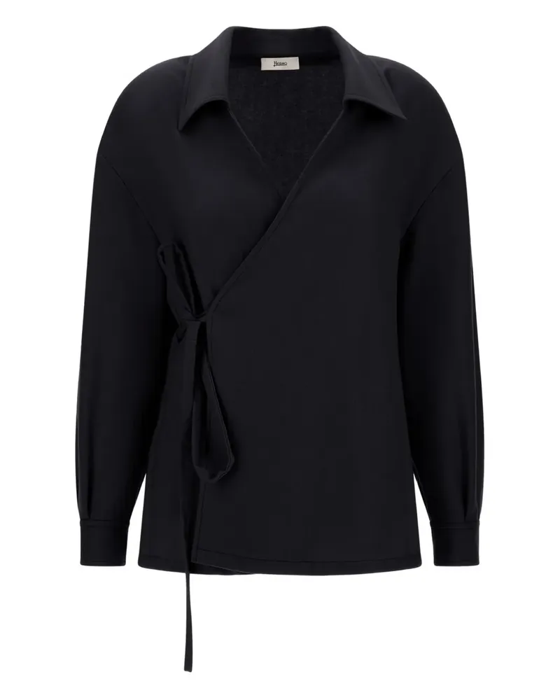 Herno Gewickeltes Oberteil mit Kragen - Schwarz Schwarz