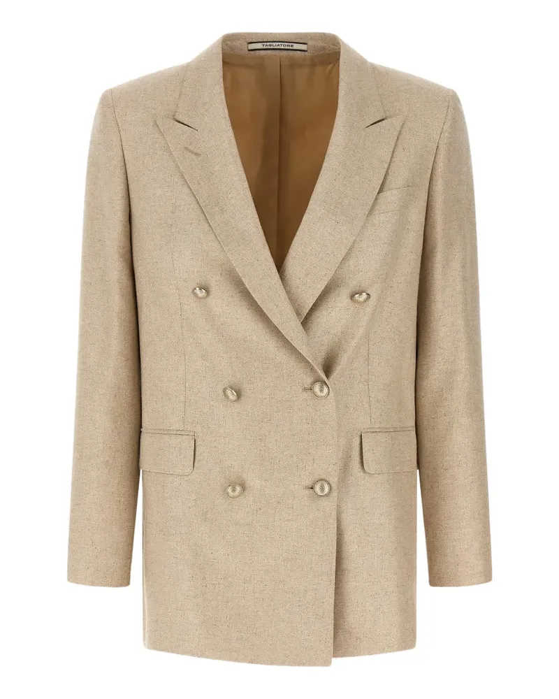 Tagliatore Jasmine double-breasted peak lapels blazer - Nude Nude