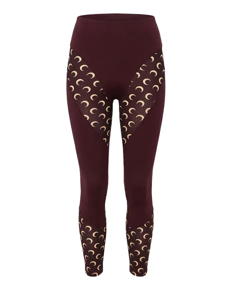 Marine Serre Leggings mit Mond-Print - Rot Rot