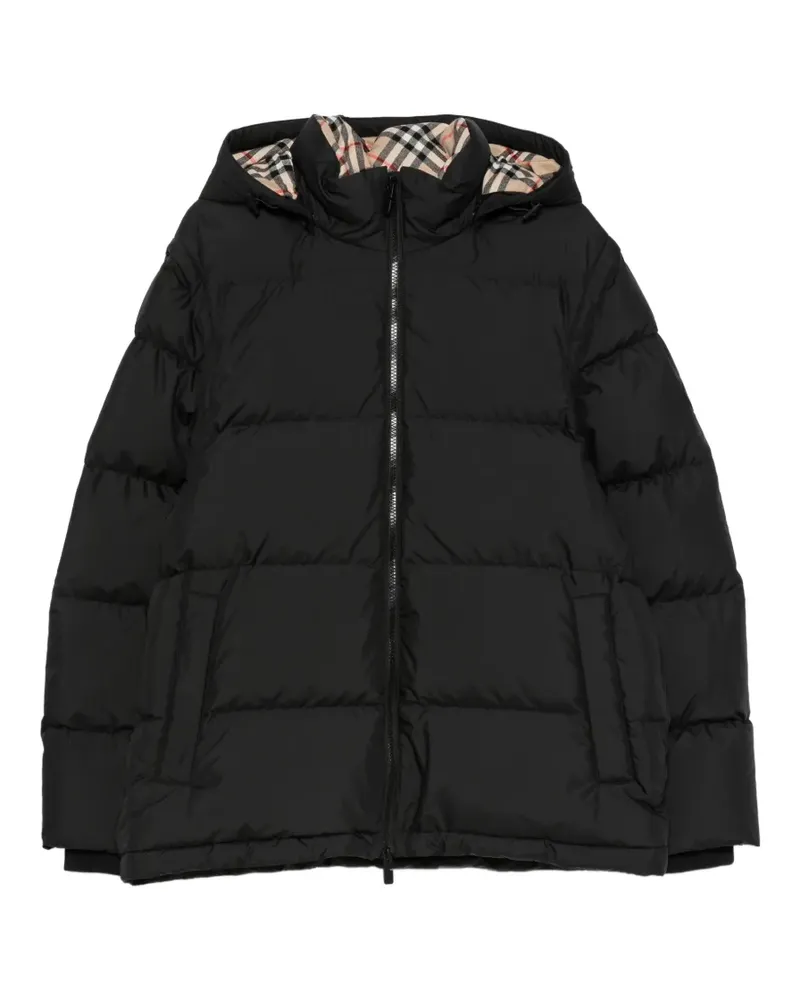 Burberry Gefütterte Jacke mit Logo-Patch - Schwarz Schwarz