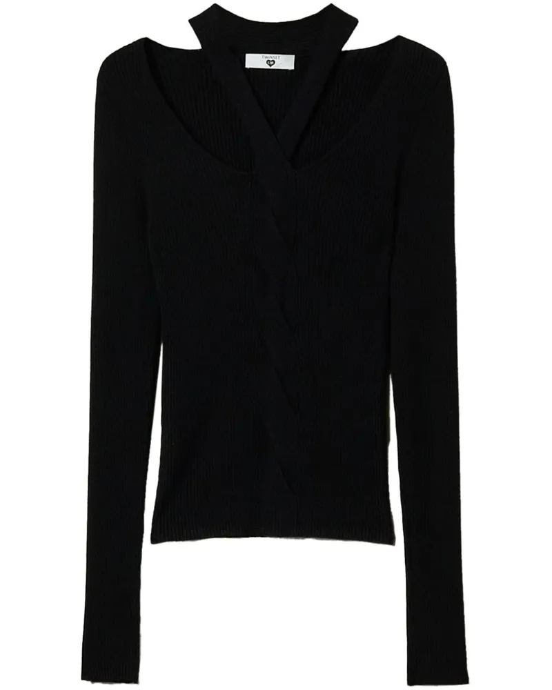Twin-Set Pullover mit Cut-Outs - Schwarz Schwarz