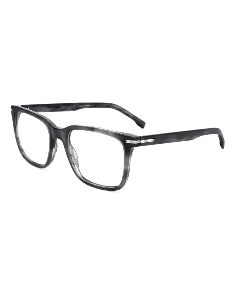HUGO BOSS Brille mit eckigem Gestell - Grau Grau