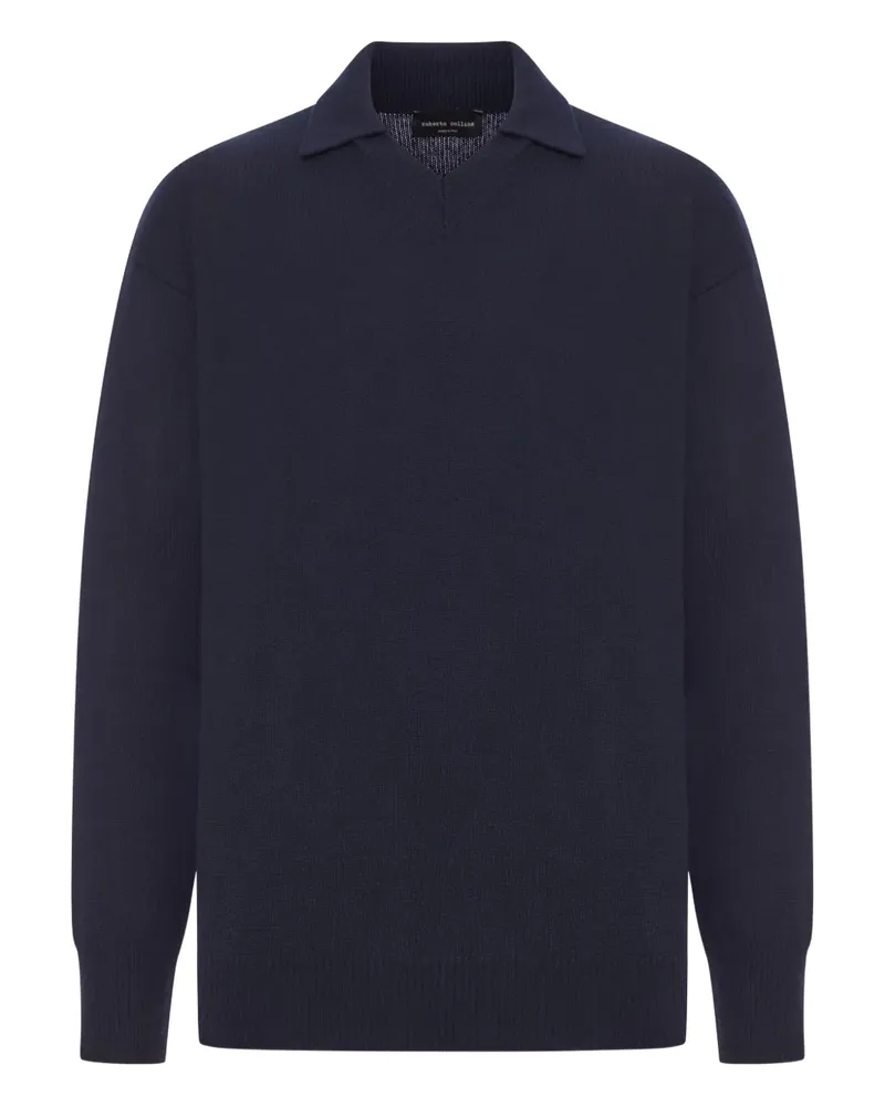 Roberto Collina Pullover mit Polokragen - Blau Blau