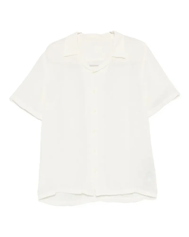 120% Lino short-sleeved camp-collar shirt - Nude Nude