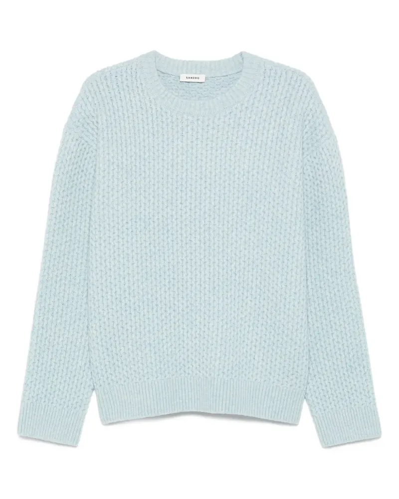 Sandro Pullover mit Wabenmuster - Blau Blau