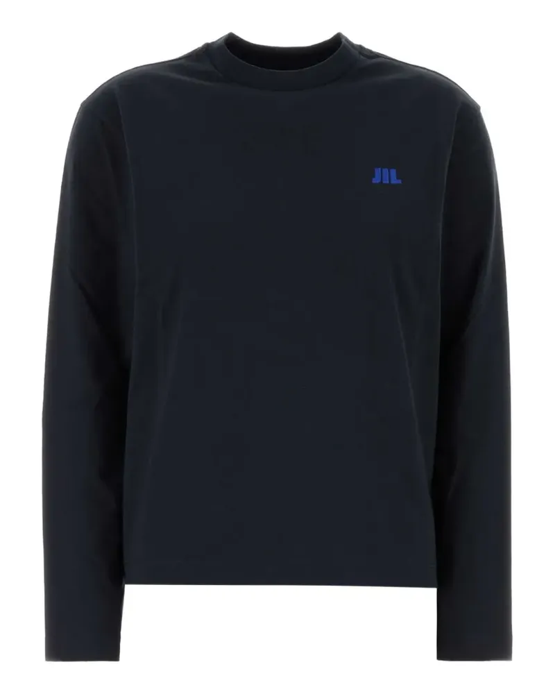 Jil Sander Langarmshirt mit Logo-Stickerei - Blau Blau