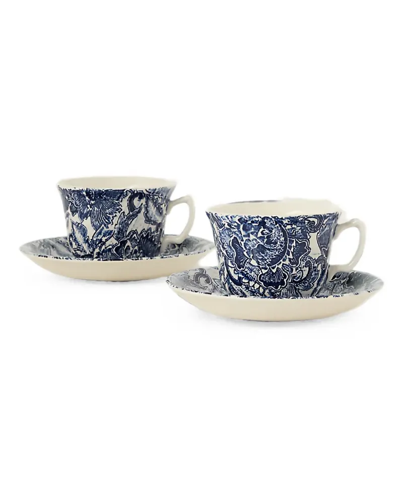 Ralph Lauren Home Faded Peony teacup and saucer set (two-person setting) - Blau Blau