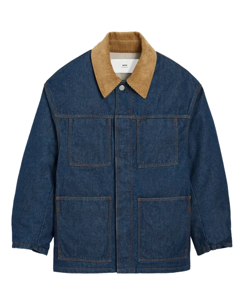 AMI Paris Wattierte Workwear-Jacke - Blau Blau