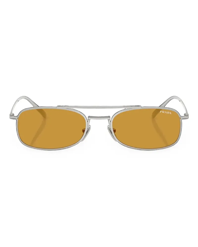 Prada Sonnenbrille mit eckigem Gestell - Grau Grau