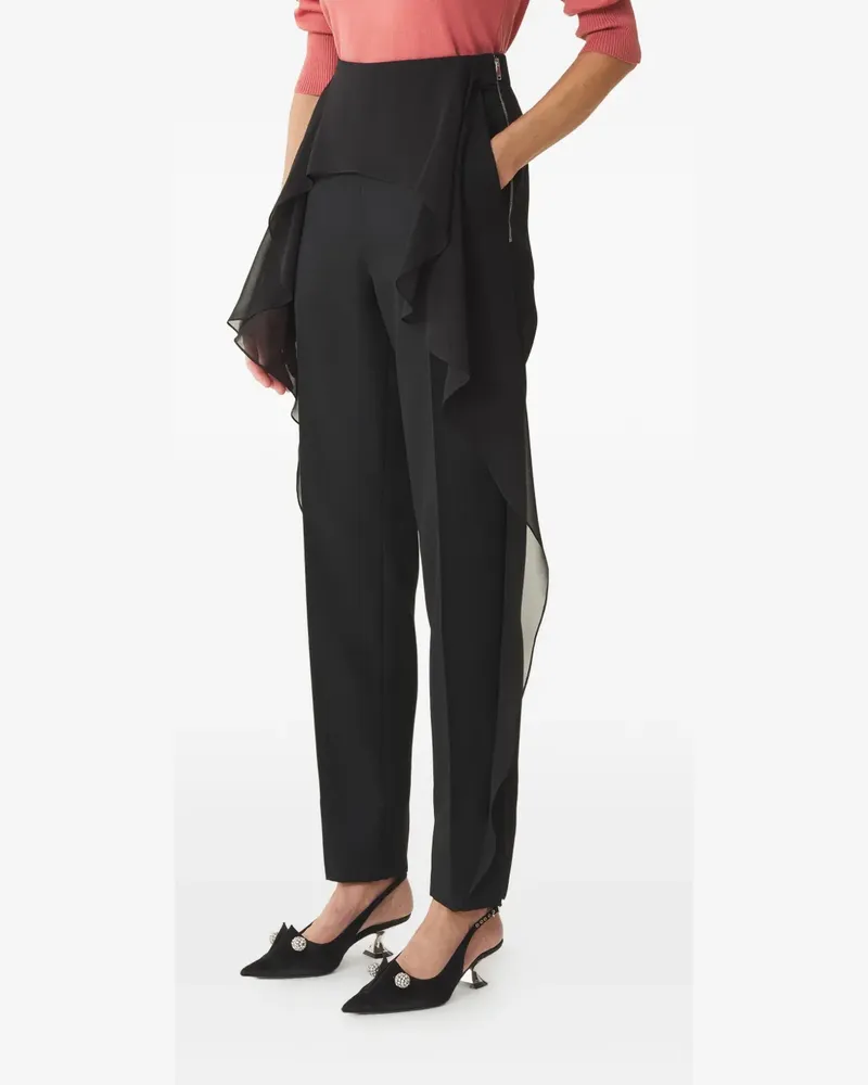 Lanvin Gerüschte Hose mit seitlichem Reißverschluss - Schwarz Schwarz