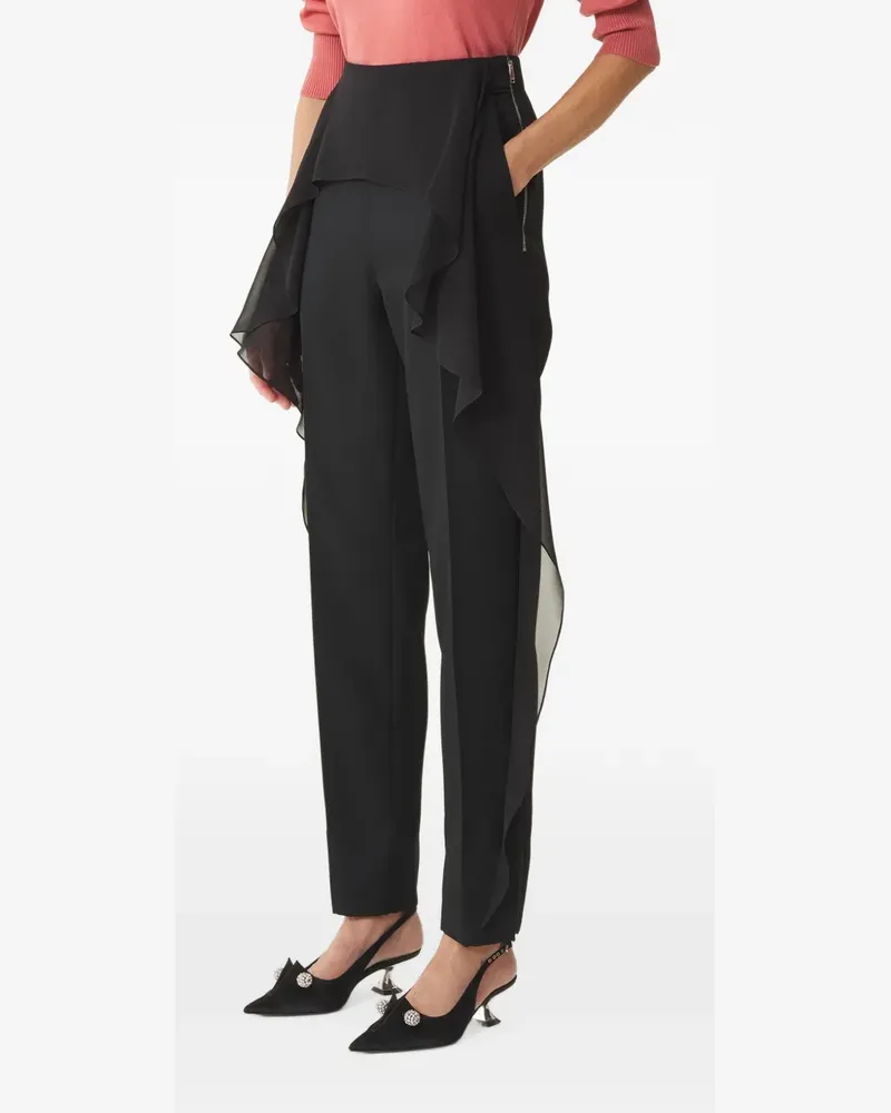 Lanvin Gerüschte Hose mit seitlichem Reißverschluss - Schwarz Schwarz