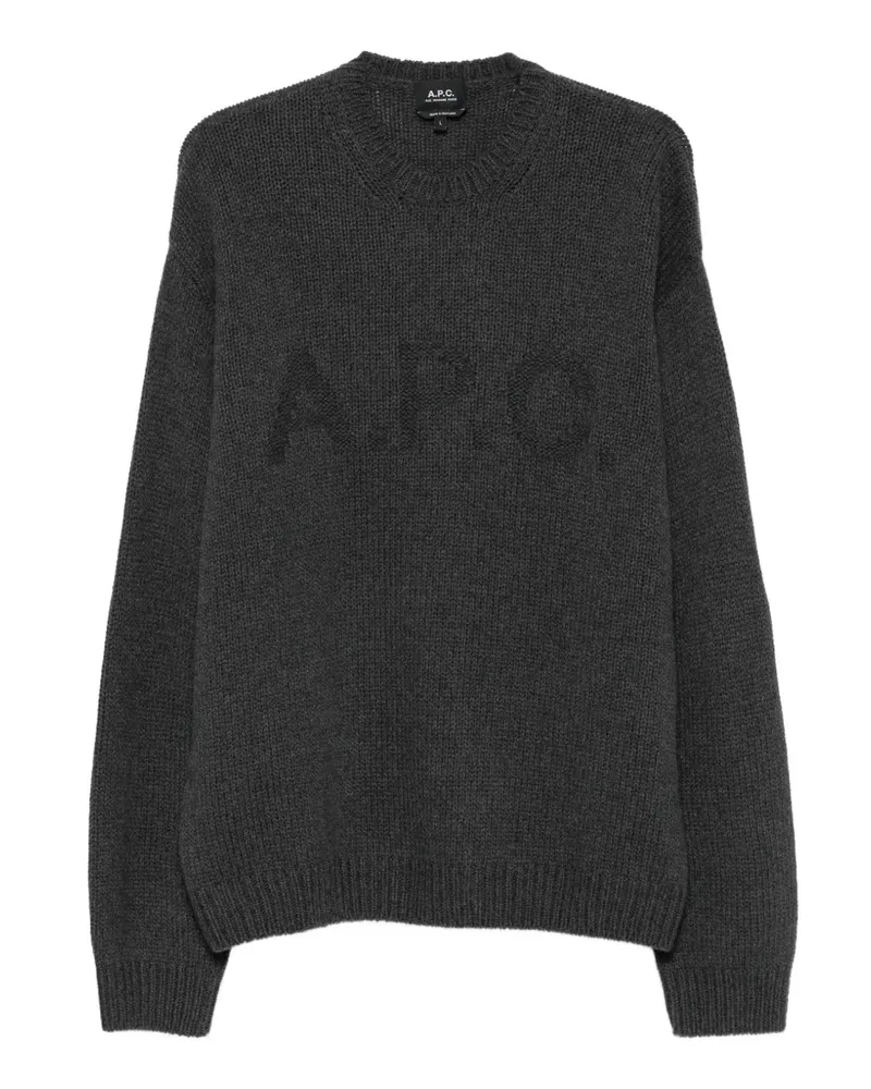 A.P.C. Pullover mit Logo-Intarsie - Grau Grau