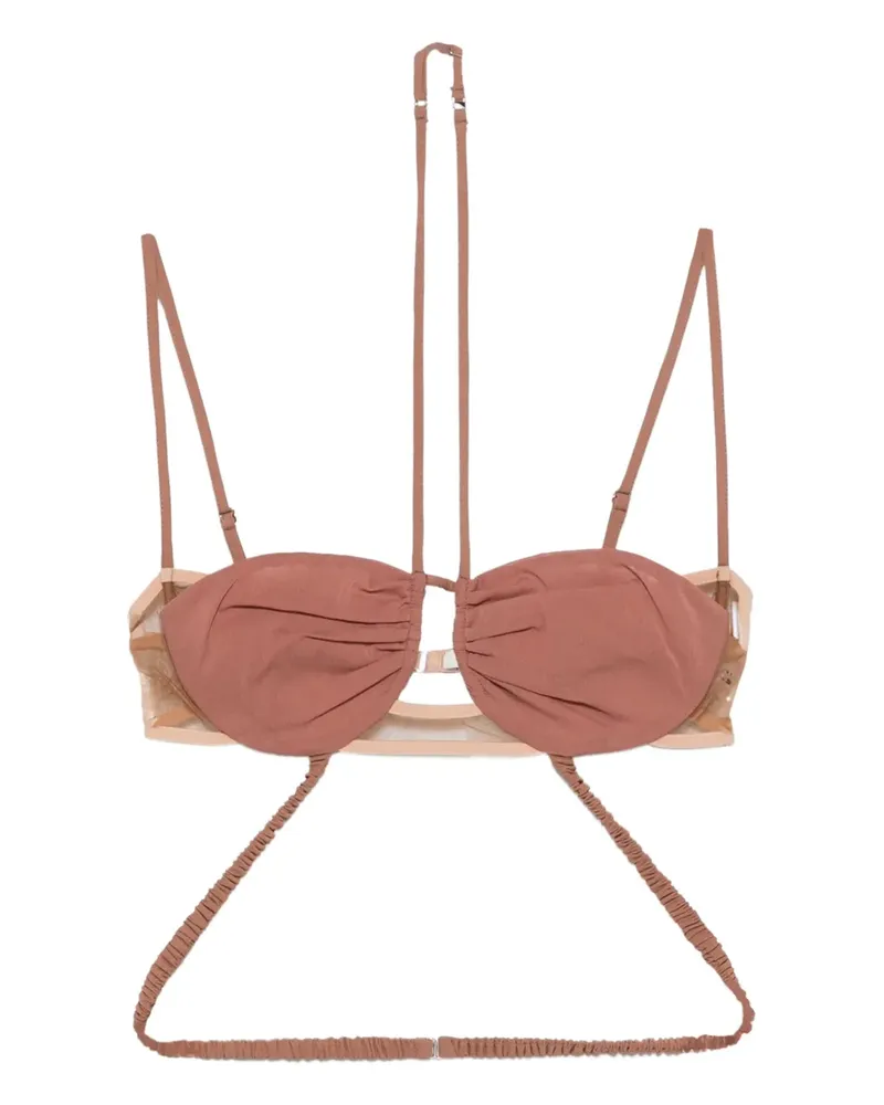 Nensi Dojaka Drapiertes Bikinioberteil - Nude Nude
