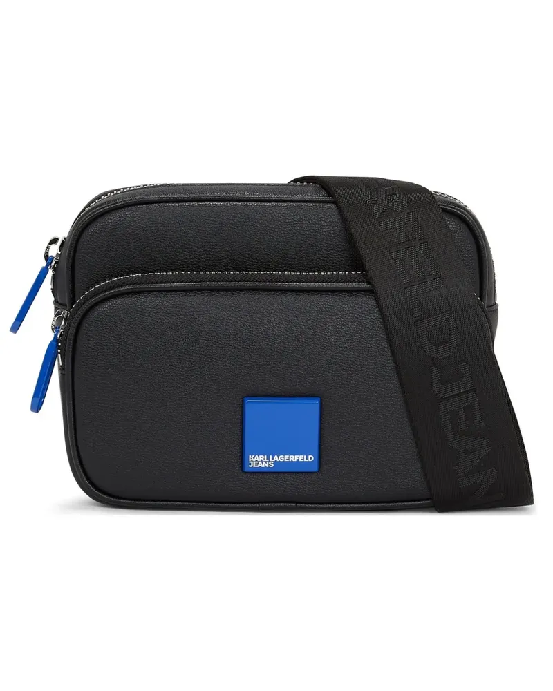 Karl Lagerfeld Kuriertasche mit Logo-Patch - Schwarz Schwarz