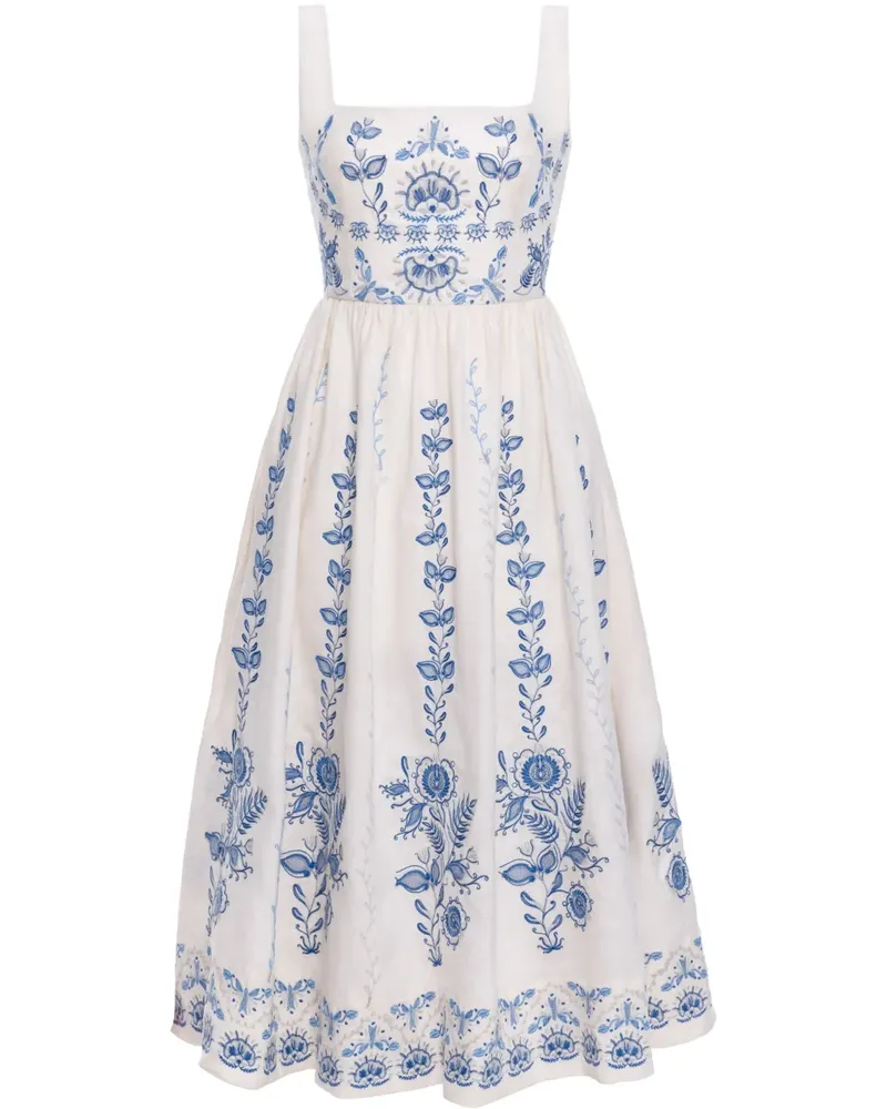 AGUA BENDITA Miramar Floritura Kleid - Weiß Weiß