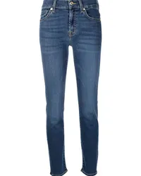 7 for all mankind Tief sitzende Skinny-Jeans Blau