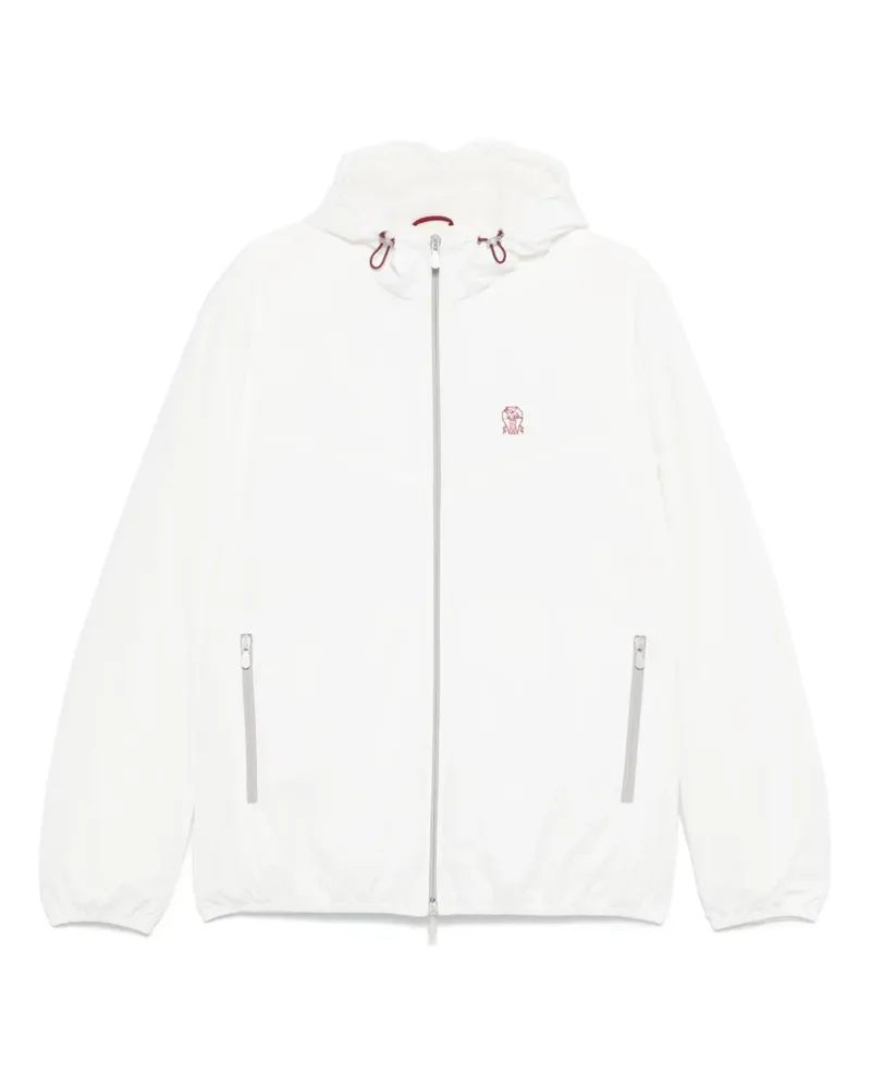 Brunello Cucinelli Kapuzenjacke mit Reißverschluss - Weiß Weiß