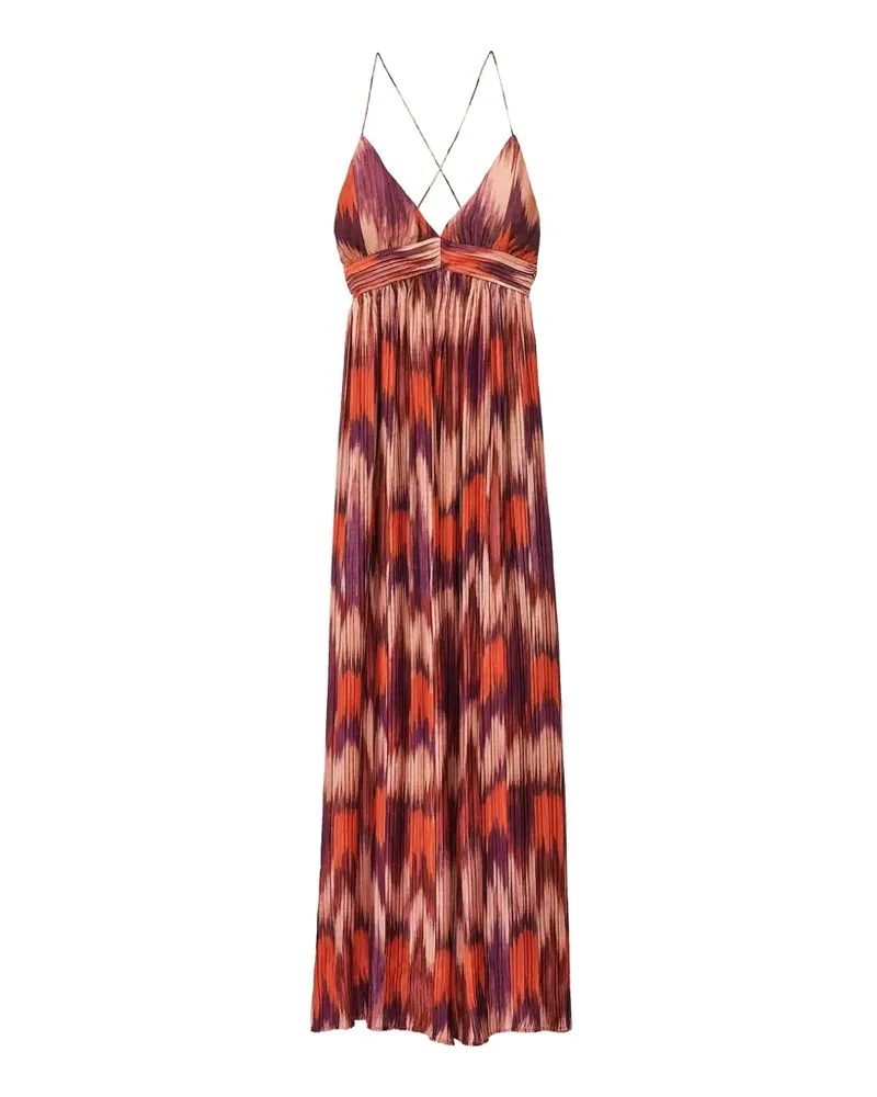 ba&sh Anaelle Maxikleid mit Ikat-Print - Orange Orange