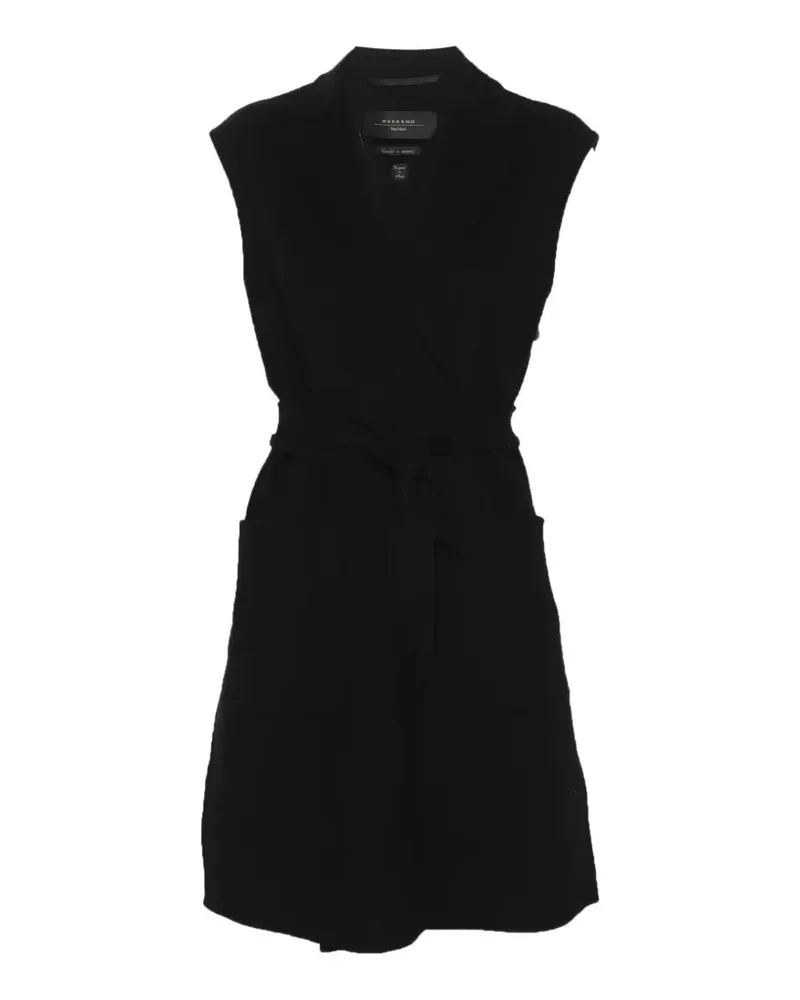 Max Mara belted sleeveless coat - Schwarz Schwarz