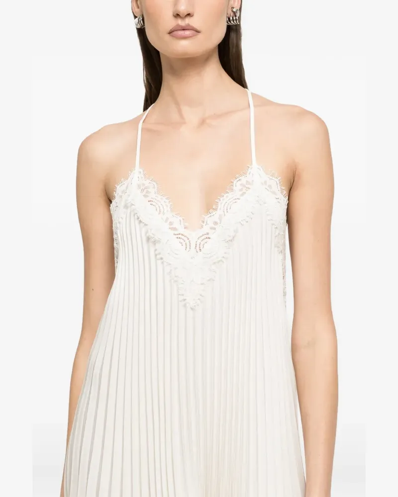 NISSA backless pleated mini dress - Weiß Weiß